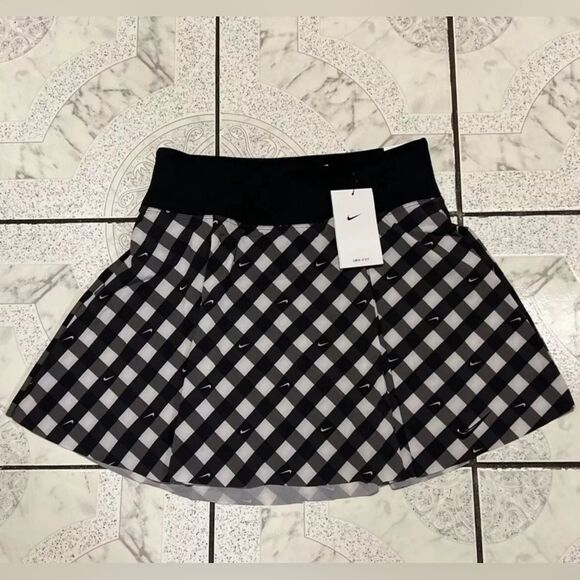 Nike Dri-FIT Club Printed Black White Tennis Skort Women’s Size M DX1142-010 NWT - Picture 1 of 6